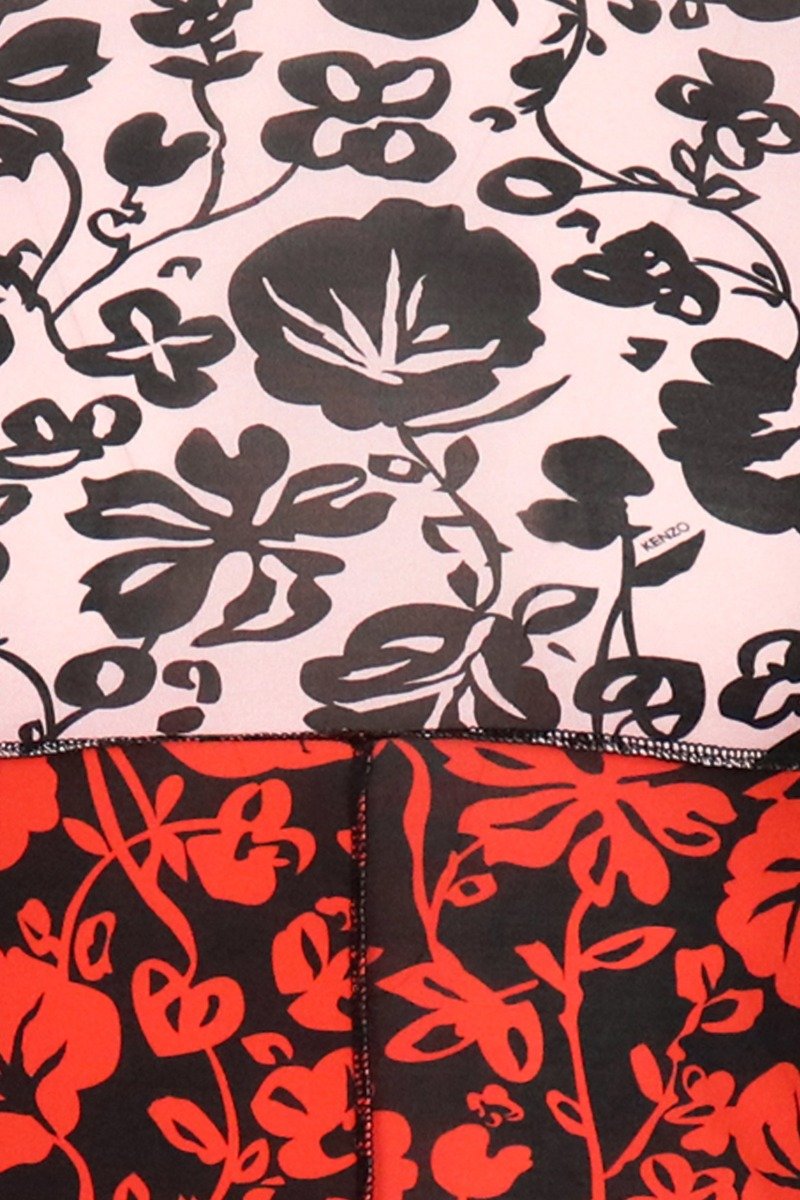 Floral Leaf Top Kenzo Paris Turtle Neck Long Sleeves Floral Prints 