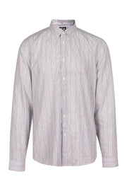 Pinstripe Shirt Men Fashion Kenzo Paris Cotton Long Sleeve Patterned Formal Slim-Fit