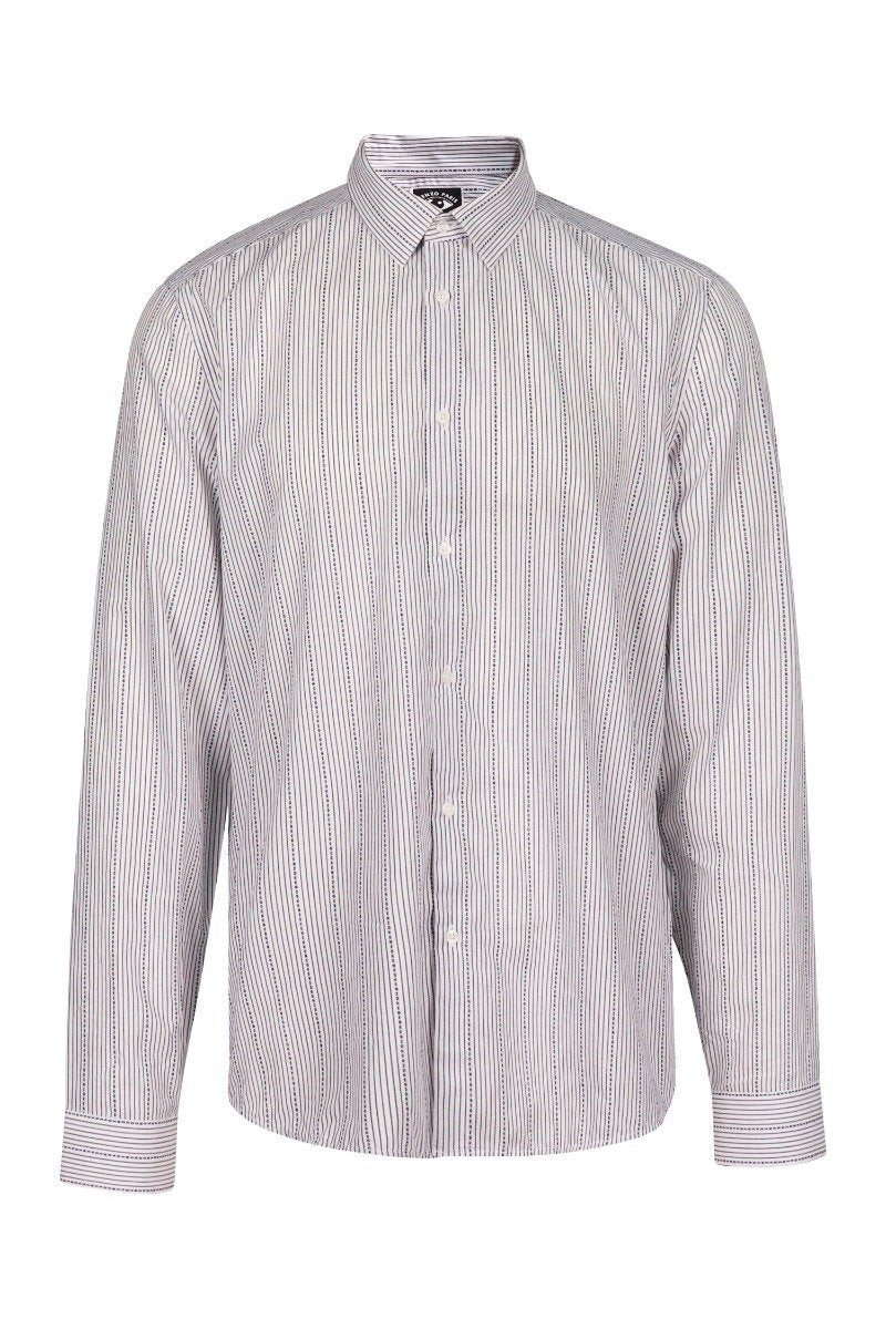 Pinstripe Shirt Men Fashion Kenzo Paris Cotton Long Sleeve Patterned Formal Slim-Fit