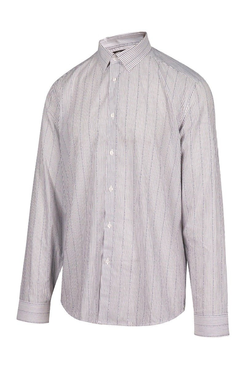 Pinstripe Shirt Men Fashion Kenzo Paris Cotton Long Sleeve Patterned Formal Slim-Fit