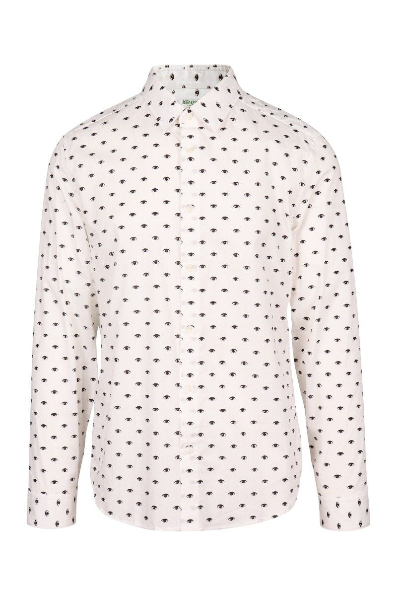 Kenzo Multi Eye Shirt Men Fashion Long-Sleeve Cotton Casual Trendy Slim Fit