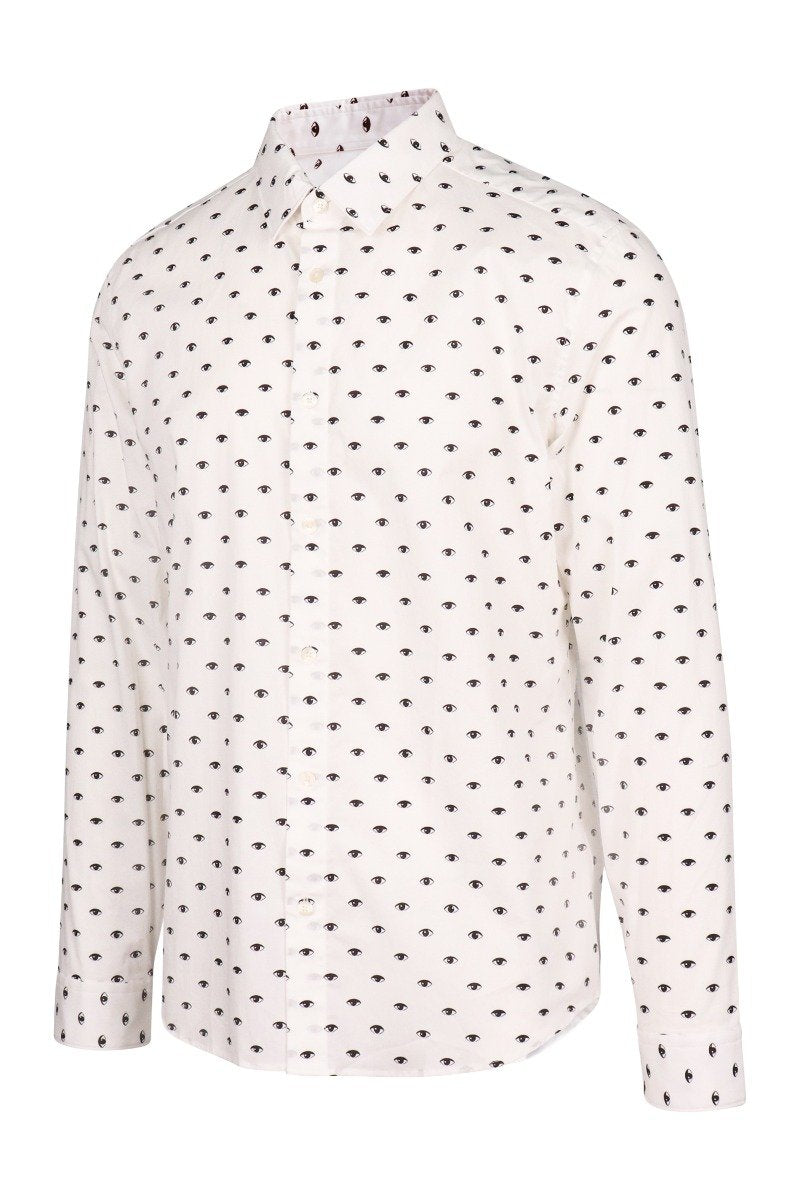 Kenzo Multi Eye Shirt Men Fashion Long-Sleeve Cotton Casual Trendy Slim Fit