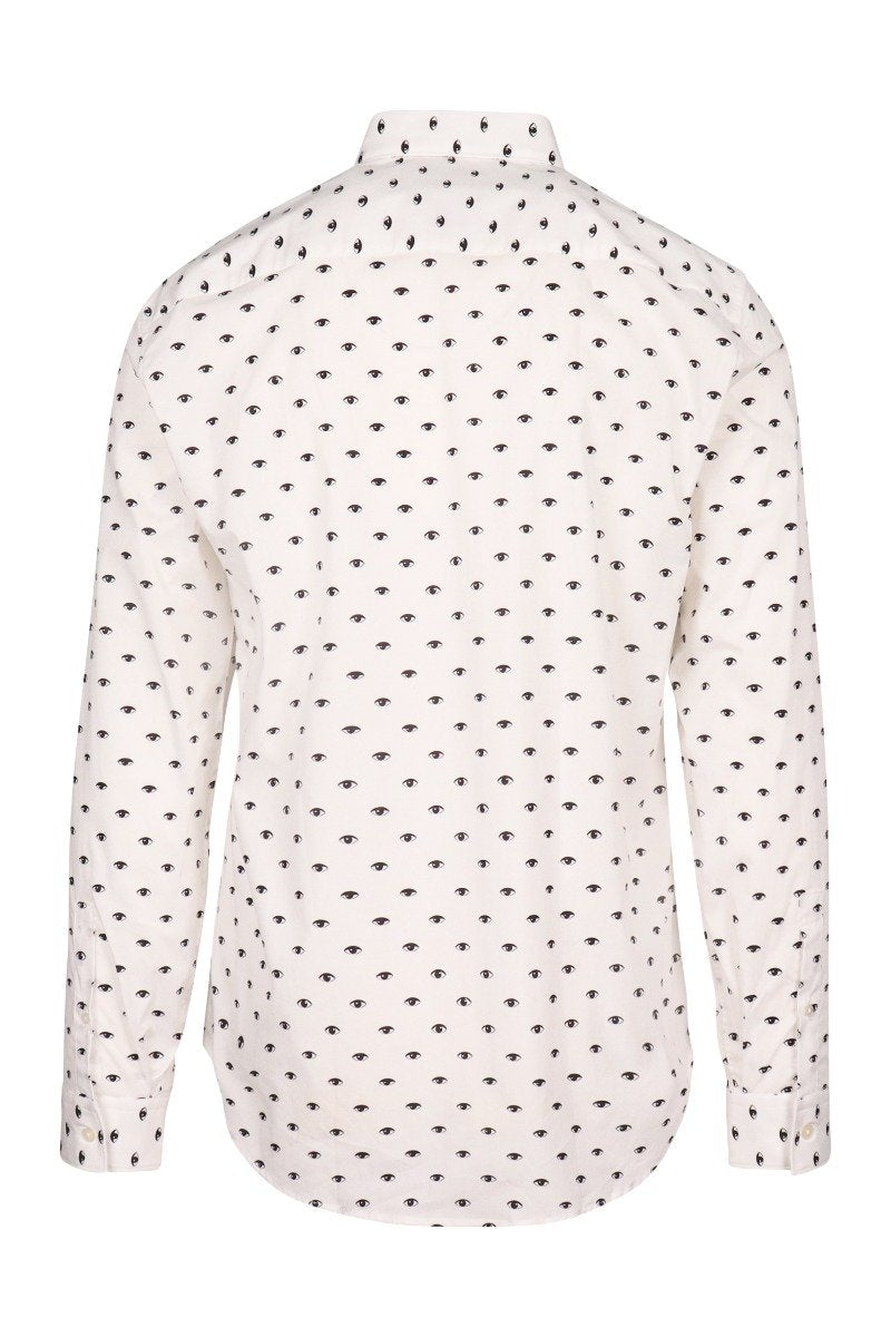 Kenzo Multi Eye Shirt Men Fashion Long-Sleeve Cotton Casual Trendy Slim Fit