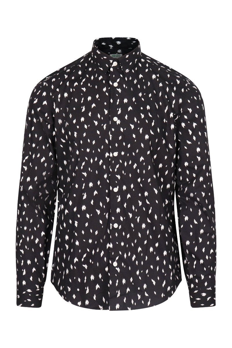 Kenzo Flying Argyle Shirt Cotton Long Sleeve Formal Wear