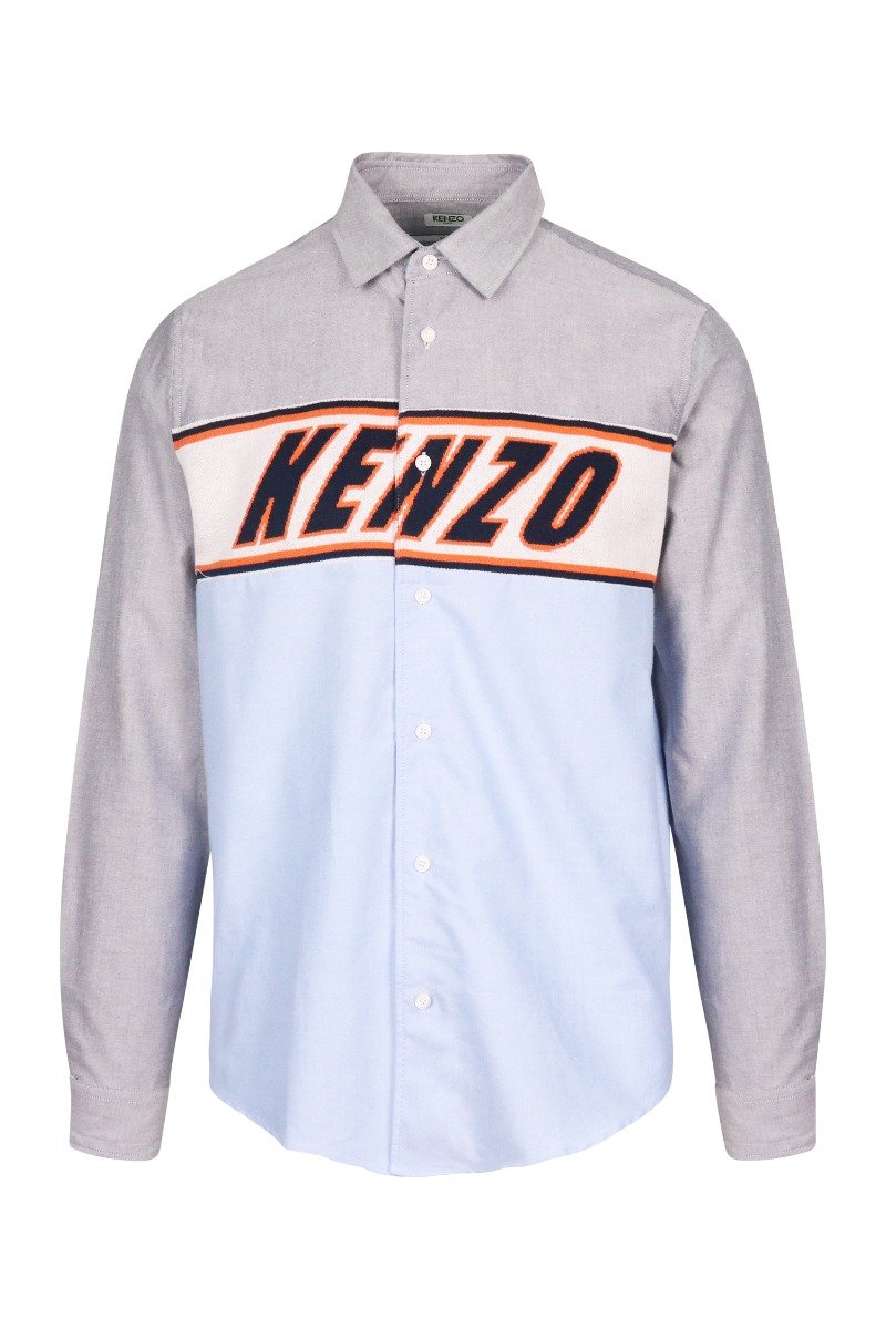 Kenzo Knit Insert Shirt Cotton Long Sleeve Casual Formal Wear