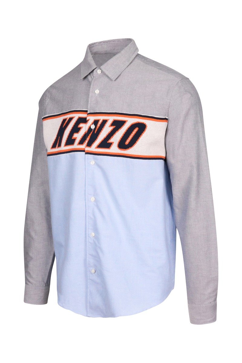 Kenzo Knit Insert Shirt Cotton Long Sleeve Casual Formal Wear