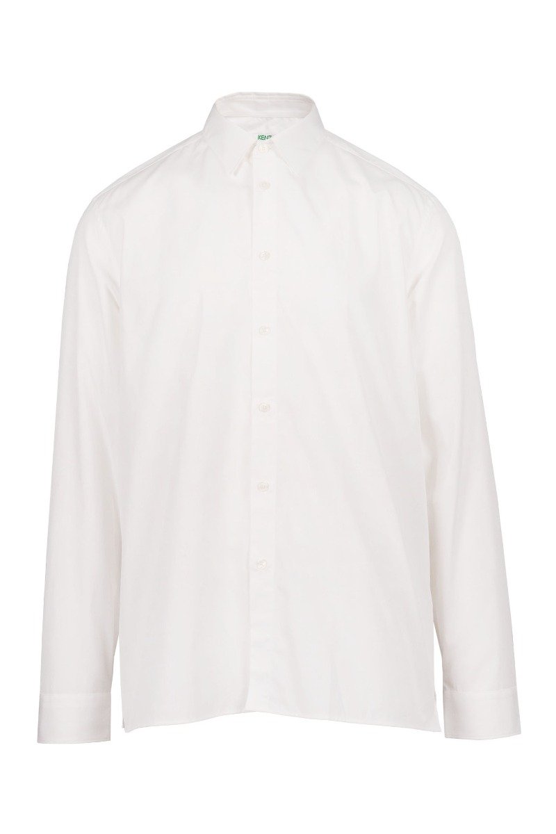 Kenzo World Shirt Men Fashion Kenzo Paris Cotton Long-Sleeve Casual Straight-Hem