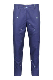 Tropical Ice Trouser Kenzo Pattern Long Pants Casual Straight Cut Cotton Fashion