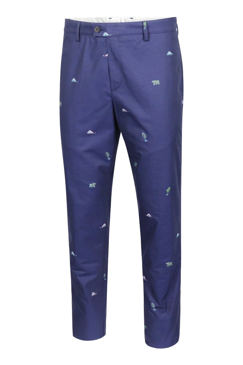 Tropical Ice Trouser Kenzo Pattern Long Pants Casual Straight Cut Cotton Fashion