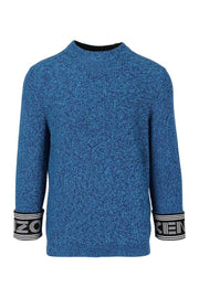 Kenzo Logo Ribbed Sweater Men Fashion Jersey Contrasted Yarn Long-Sleeve Detailed Designer