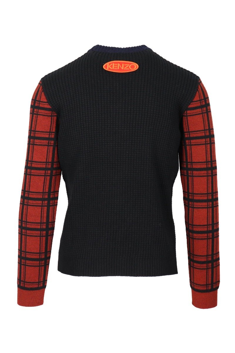 Tropical Ice Sweater Kenzo Men Virgin Wool Casual Fashion Long Sleeve