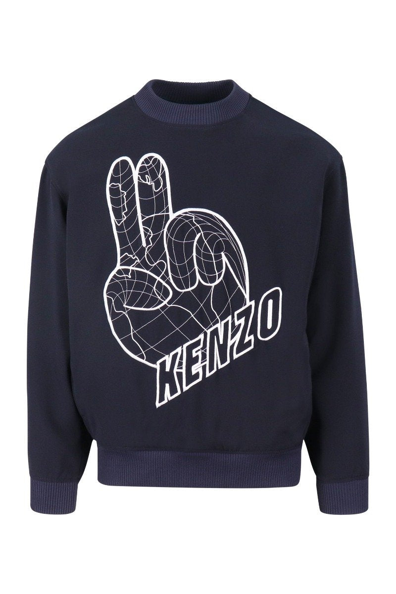 Kenzo Peace World Sweatshirt Men Fashion Polyester Long-Sleeve Trendy Casual