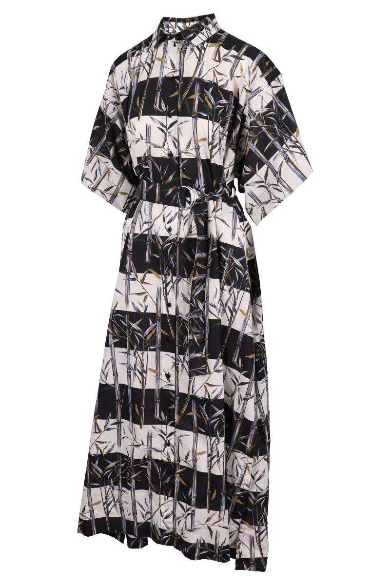 Bamboo Shirt Dress Fashion Women Designer Maxi Dress 