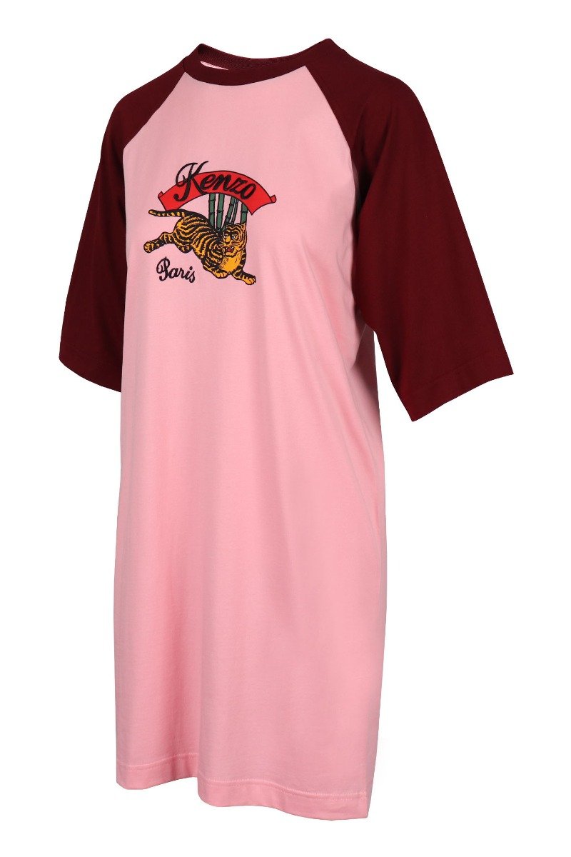 Bamboo Tiger T-Shirt Dress Women Kenzo Paris Fashion Embroidery 