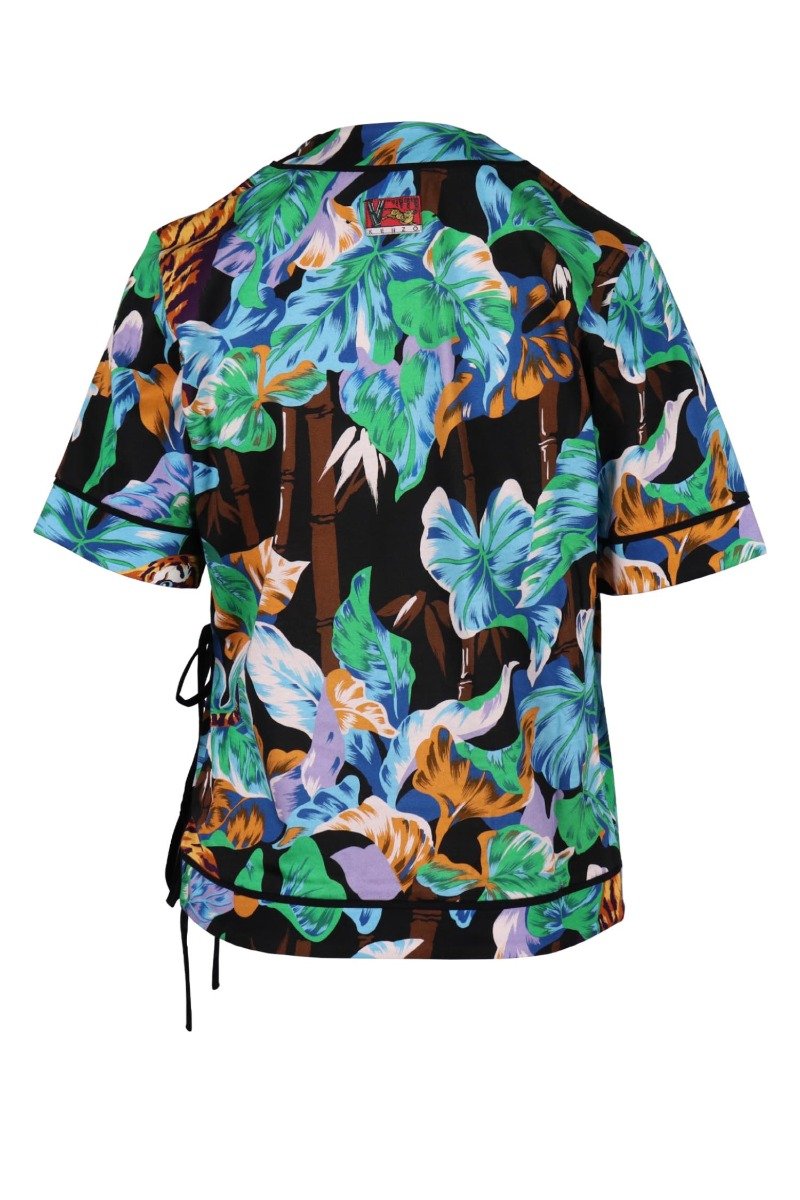 Bamboo Tiger Kimono Top Tiger Prints Pattern Designer Shirts Unisex Men Women