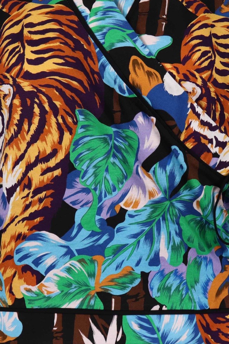 Bamboo Tiger Kimono Top Tiger Prints Pattern Designer Shirts Unisex Men Women