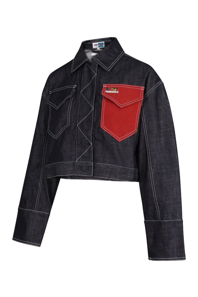 Cropped Denim Jacket Paris Kenzo Designer Basic Casual Fashion Unisex Men Women