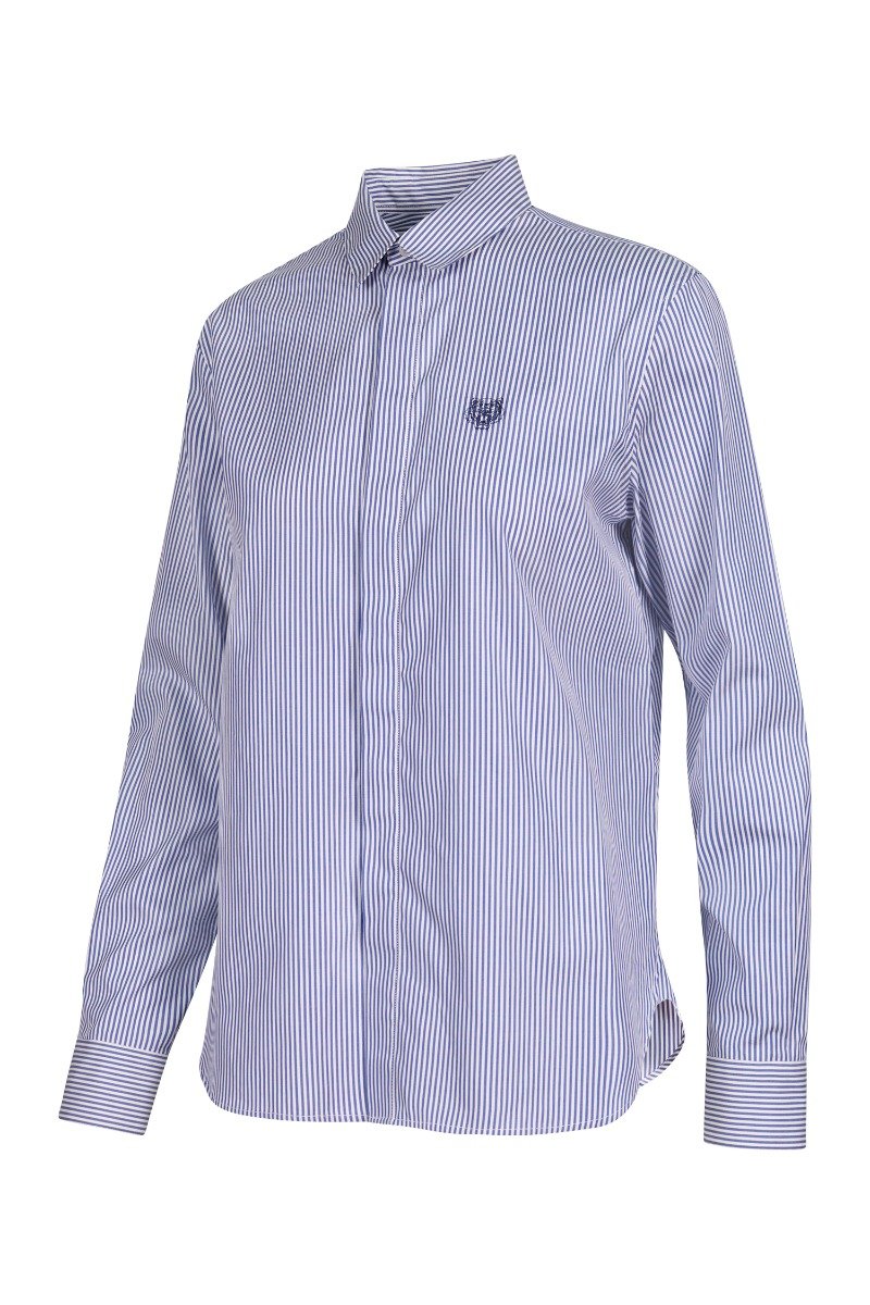 Tiger Shirt Men Fashion Kenzo Paris Cotton Long Sleeve Semi Formal Casual Stripes