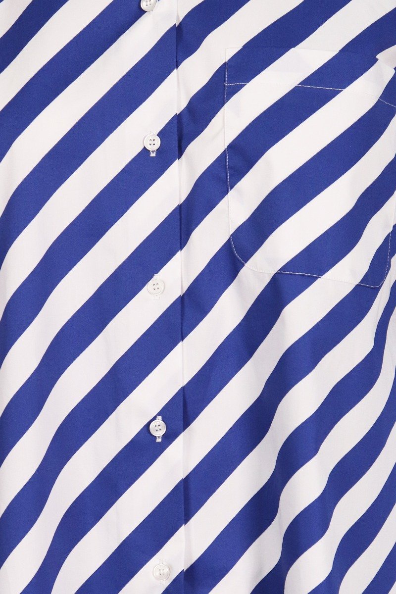 Diagonal Stripes Shirt Cotton Unisex Men Women Fashion Designer Casual