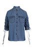 Light Washed Denim Shirt Women Fashion Kenzo Paris Cotton Stylish Trendy Chic