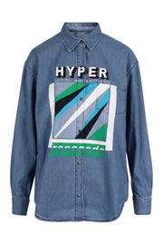 Hyper Kenzo Denim Shirt Kenzo Long Sleeve Casual Shirt