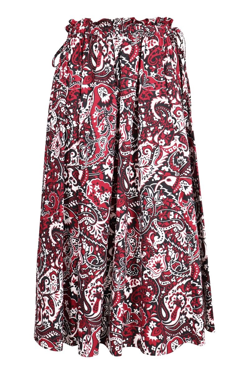 Paisley Skirt Women Fashion Kenzo Paris Cotton Long Adjustable Stylish Pattern
