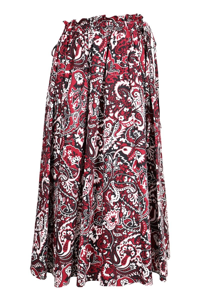 Paisley Skirt Women Fashion Kenzo Paris Cotton Long Adjustable Stylish Pattern