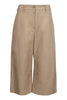 Wide Leg Trouser Cropped Flared Button-Fastening Cotton Blend Fashion Modern Kenzo Paris Camel
