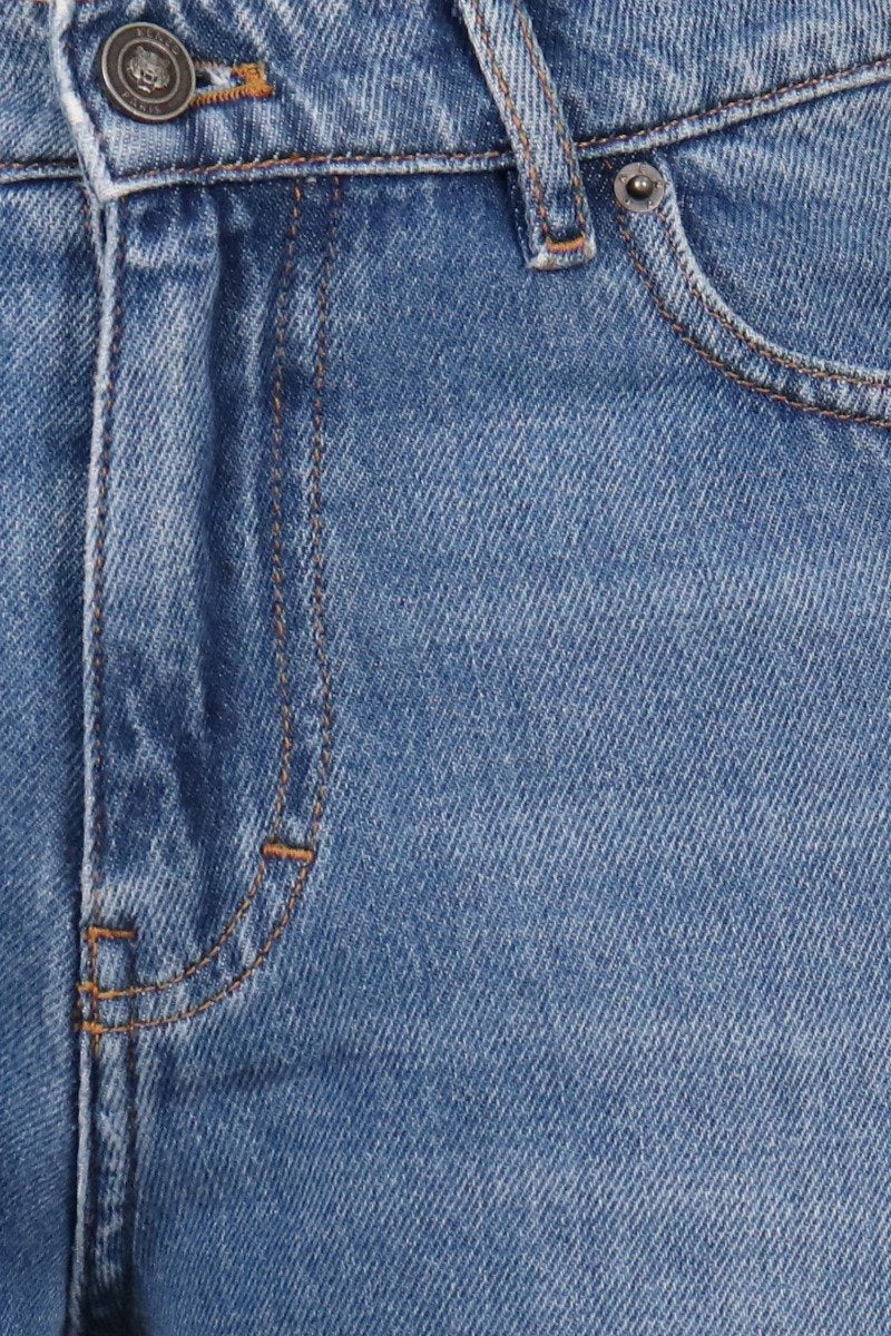 Stone Bleached Cropped Jean Women Fashion Kenzo Paris Cotton Denim Long Jeans Casual Style