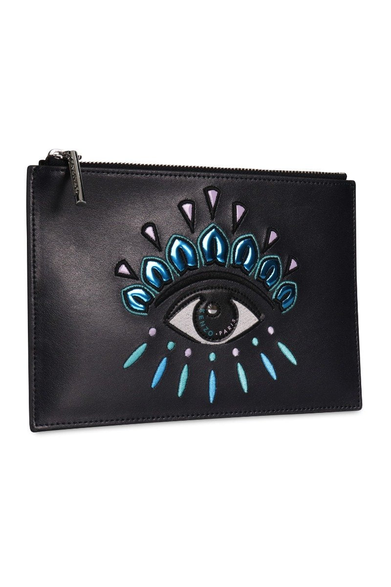 A5 Eye Clutch Leather Embroidery Fashion Designer Kenzo Paris Unisex Men Women Chic