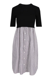 Double Layer Shirt Dress Women Fashion Casual Formal Shirt Dress