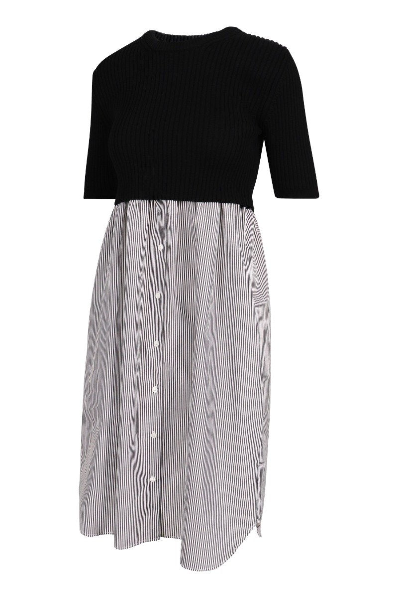 Double Layer Shirt Dress Women Fashion Casual Formal Shirt Dress