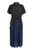 Pleated Shirt Dress Women Fashion Kenzo Paris Short Sleeve Cotton Onepiece Stylish