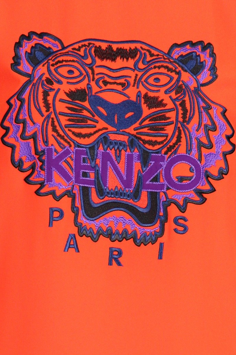 Tiger Crepe Dress Women Fashion Kenzo Paris Triacetate Blend Casual Onepiece Mid-Length Sleeves