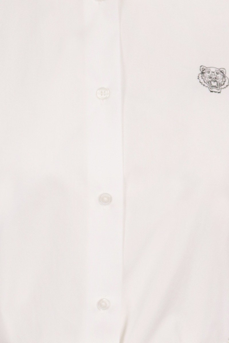 Tiger Shirt Dress Kenzo Paris Women Fashion Cotton Long Sleeve Elegant