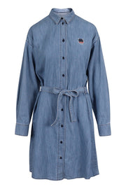 Tiger Denim Shirt Dress Women Fashion Kenzo Paris Cotton Onepiece Semi Casual 