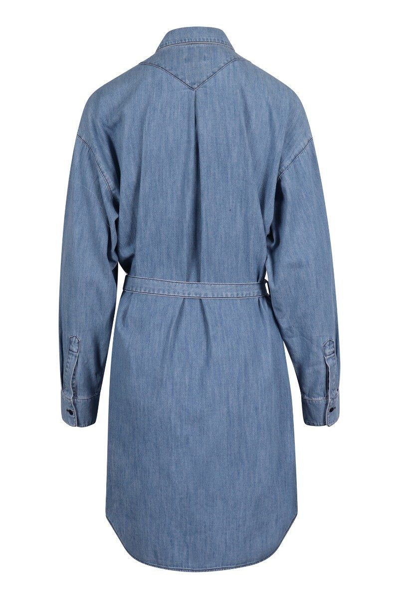 Tiger Denim Shirt Dress Women Fashion Kenzo Paris Cotton Onepiece Semi Casual 