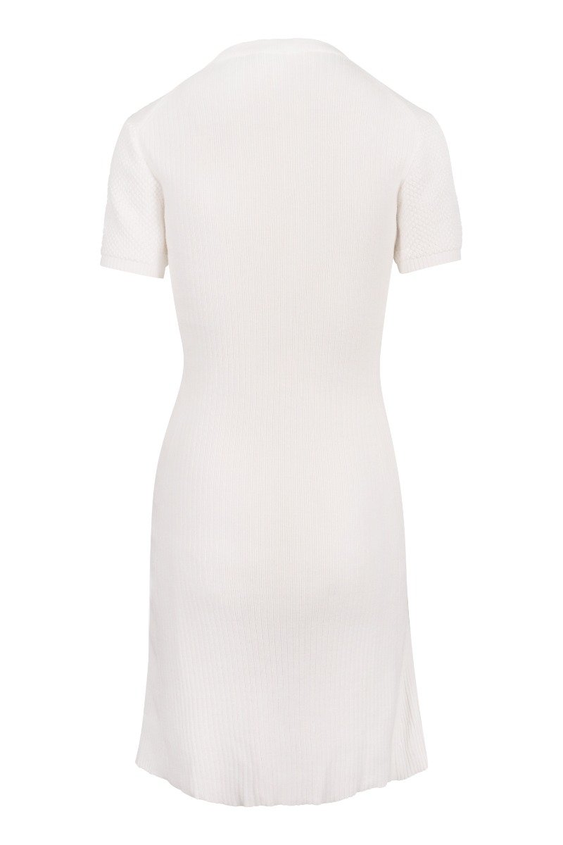 Tiger Knitted Dress Kenzo Paris Women Fashion Cotton Short Sleeve Fit Cut Simple Casual