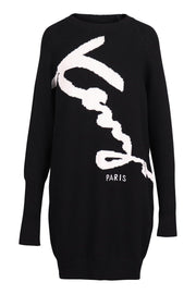 Kenzo Signature Knit Dress Women Fashion Cotton-Blend Long-Sleeve Casual Onepiece