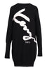 Kenzo Signature Knit Dress Women Fashion Cotton-Blend Long-Sleeve Casual Onepiece