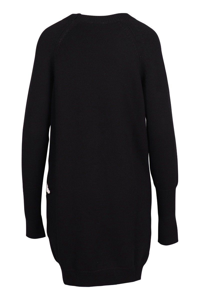 Kenzo Signature Knit Dress Women Fashion Cotton-Blend Long-Sleeve Casual Onepiece