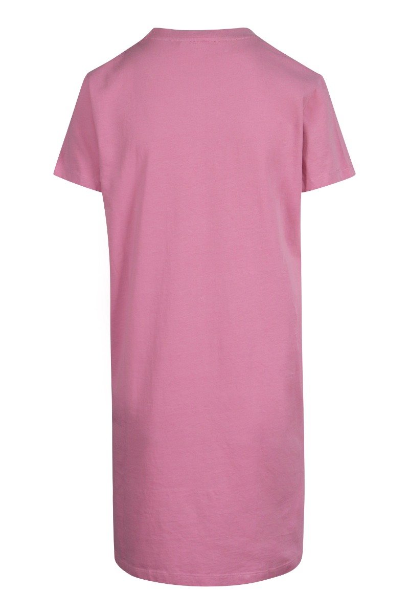 Bleached Tiger T-Shirt Dress Crew Neck Short Sleeves Pink Kenzo Paris