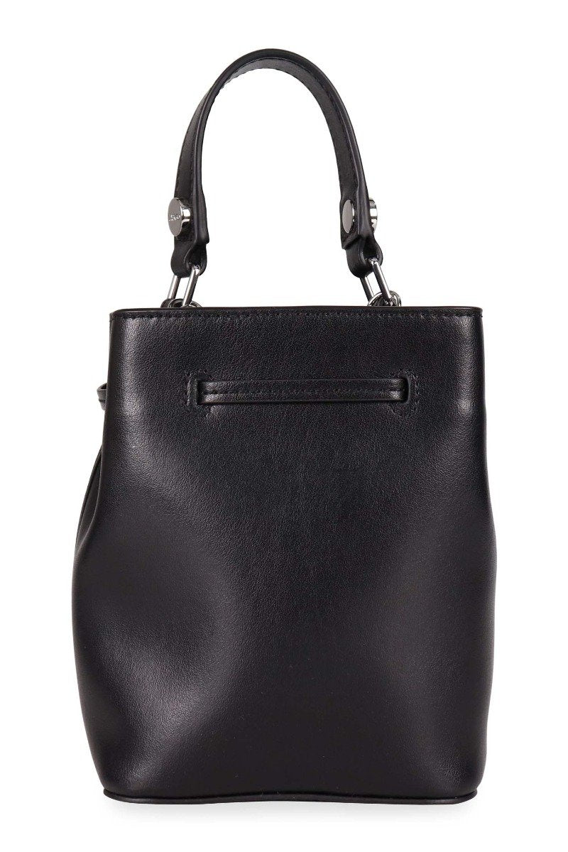 Eye Bucket Bag Kenzo Paris Black Embroidery Fashion Calf Leather