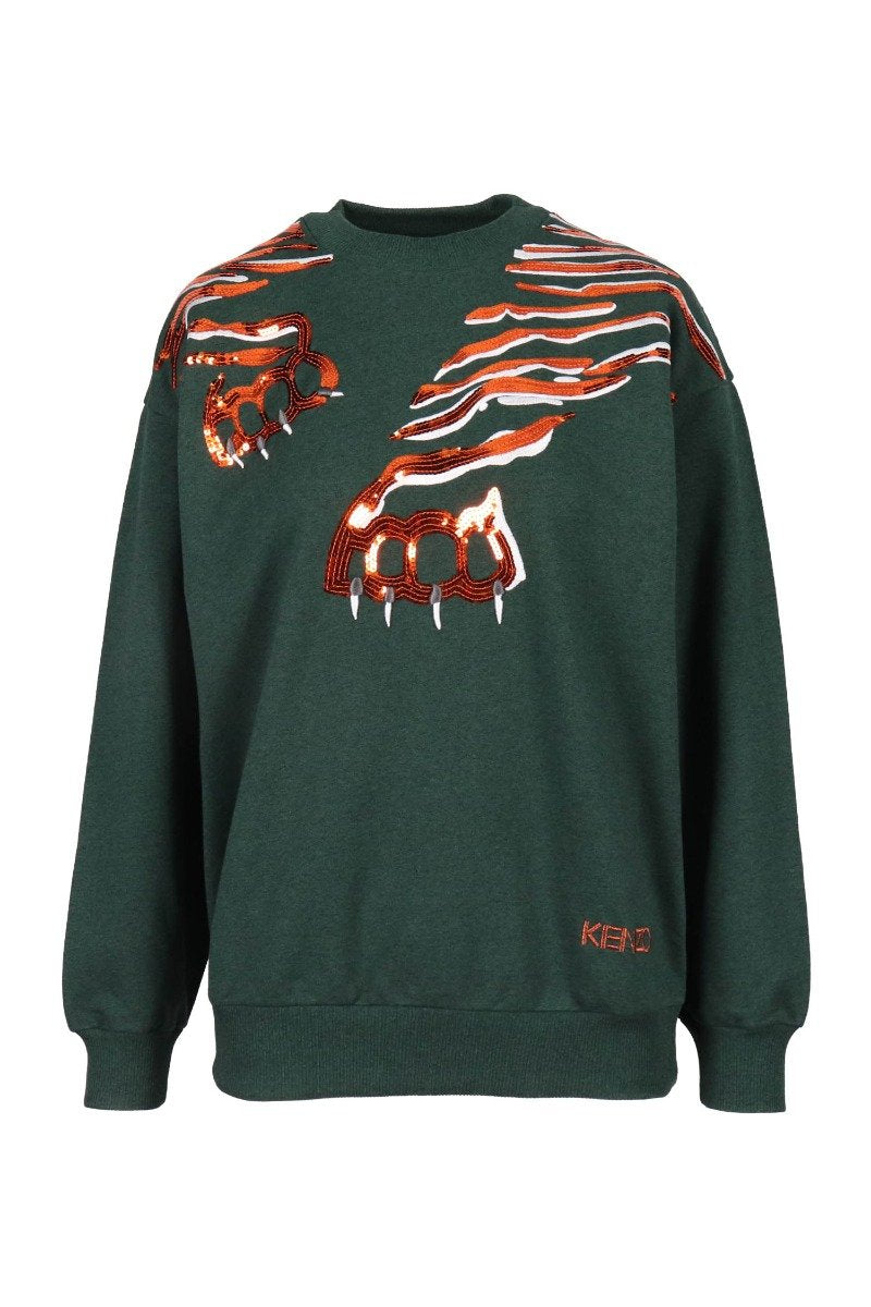 Claw Tiger Sequin Sweatshirt Kenzo Paris Designer Basic Casual Fashion