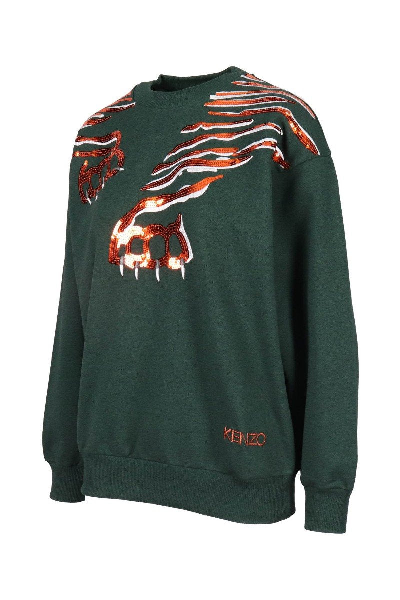 Claw Tiger Sequin Sweatshirt Kenzo Paris Designer Basic Casual Fashion