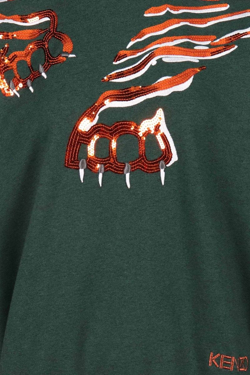 Claw Tiger Sequin Sweatshirt Kenzo Paris Designer Basic Casual Fashion