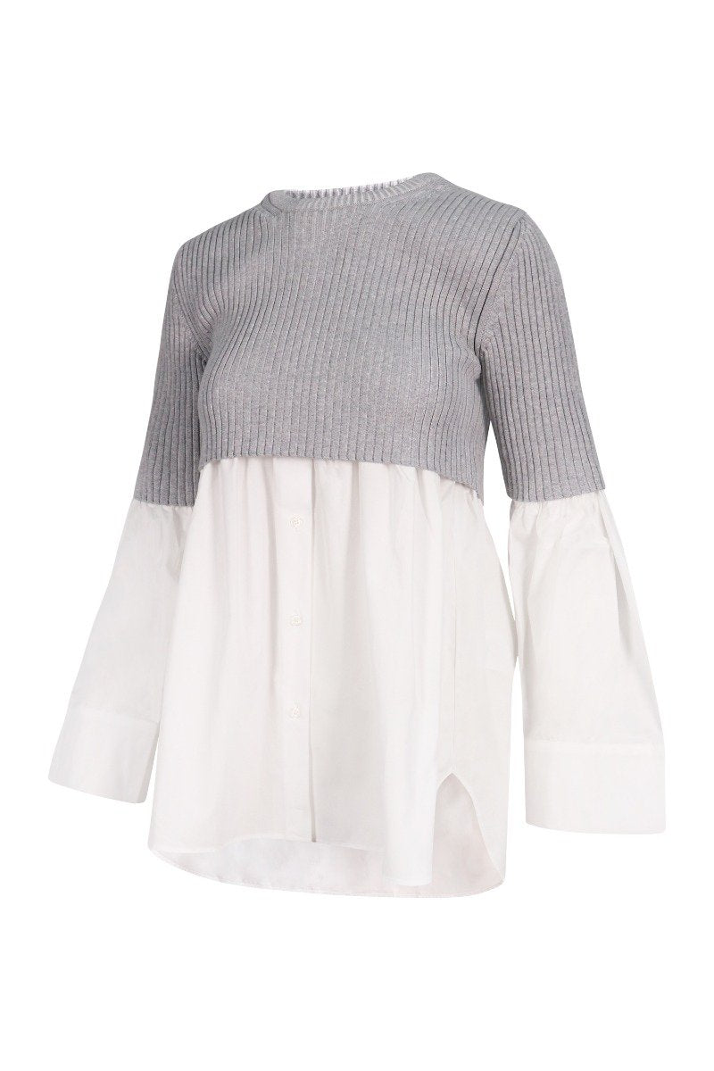 Double Layer Top Cotton Women Fashion Casual Formal