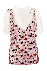 Jackie Floral Crepe Top Kenzo Short Sleeve Rounded Neck