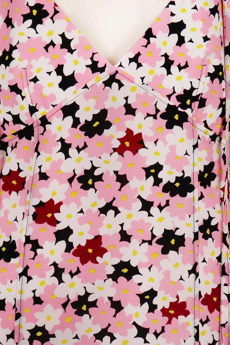 Jackie Floral Crepe Top Kenzo Short Sleeve Rounded Neck