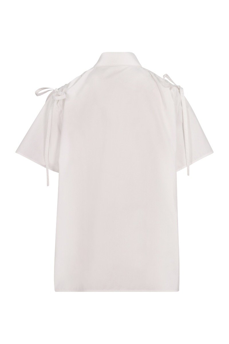 Strapped Cotton Blouse Women Fashion Kenzo Paris Short Sleeves Straight Design Top